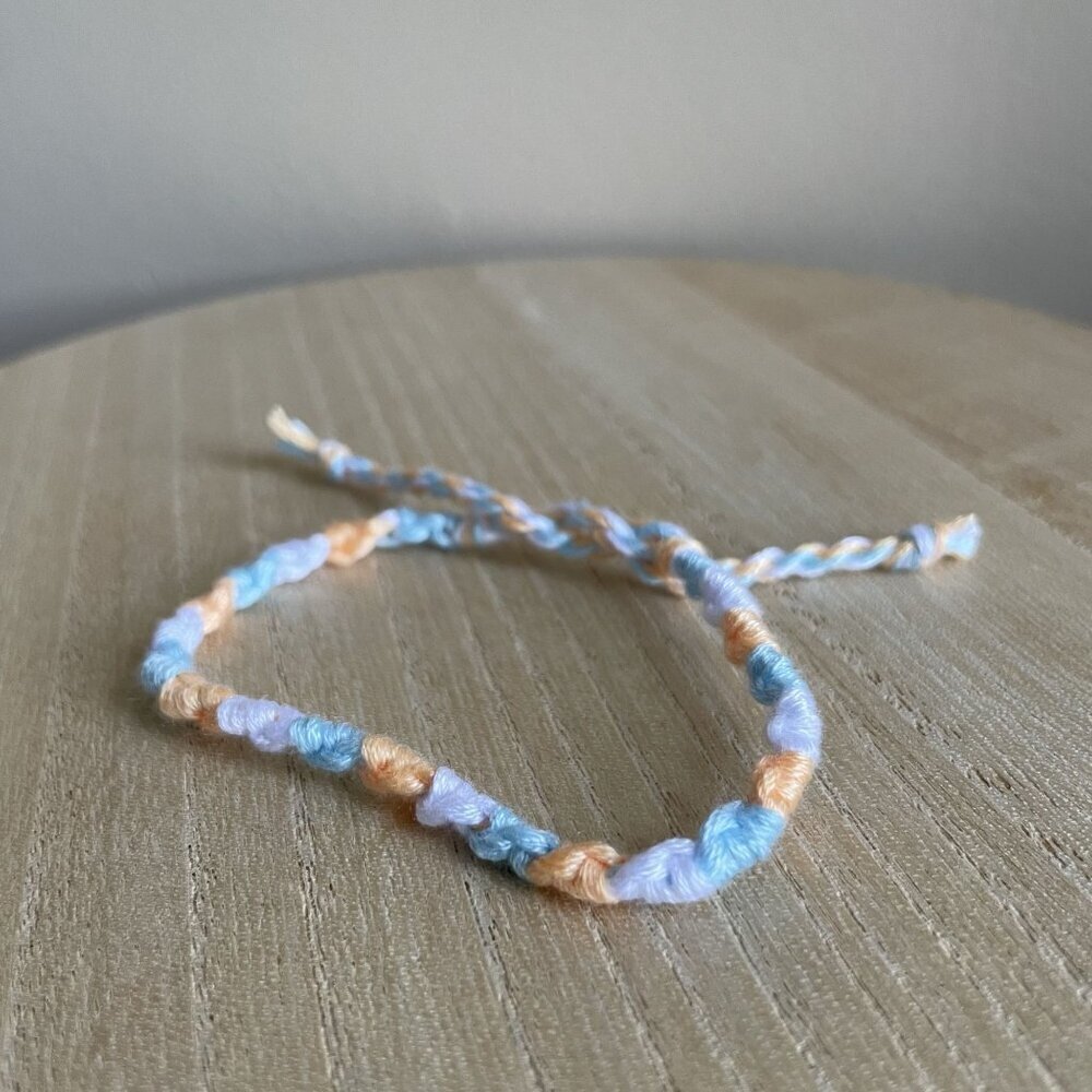 Everleigh Bracelet, anklet, trendy, comfortable, tie, embroidery thread, woven,